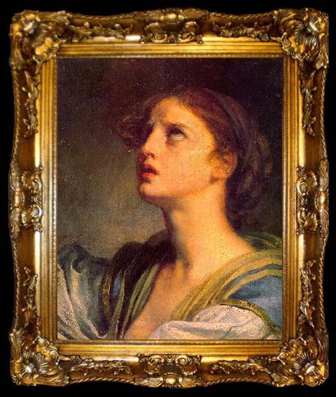 framed  Jean Baptiste Greuze Head of a Young Girl, ta009-2